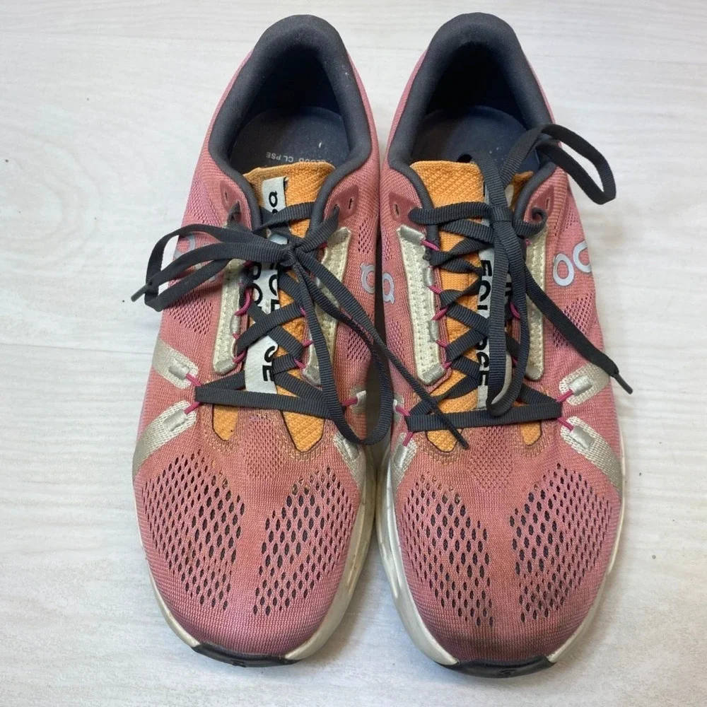 On Women 10.5 Cloudsurfer Running Shoes CloudTec Pink Orange Athletic Sneakers